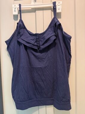 Women’s Navy Blue Ruffle-Front Camisole Tank Top